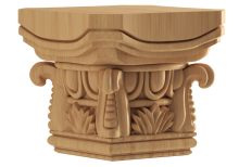 سرستون منبت چوبی روتاری - B303، منبت احتشام ، سرستون منبت